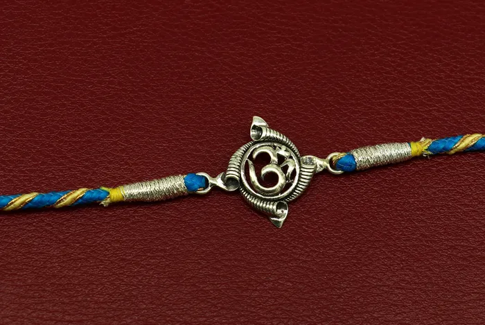 TRIBAL ORNAMENTS Bracelets 925 sterling silver handmade AUMOM design Rakhi Bracelet amazing stylish gift for Rakshabandhan rk54