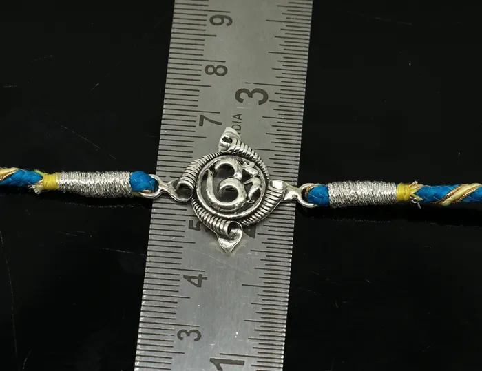 TRIBAL ORNAMENTS Bracelets 925 sterling silver handmade AUMOM design Rakhi Bracelet amazing stylish gift for Rakshabandhan rk54