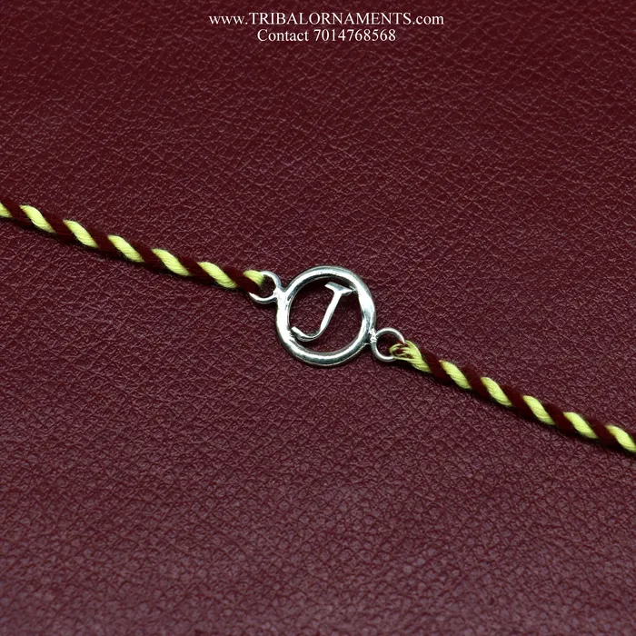 TRIBAL ORNAMENTS Bracelets 925 sterling silver handmade beautiful J letter design Rakhi Bracelet amazing stylish gift for Rakshabandhan rk110