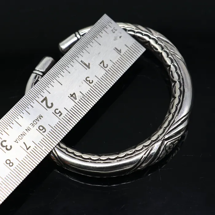TRIBAL ORNAMENTS Bracelets 925 Sterling silver handmade fabulous chitai work customized design bangle bracelet kada unisex personalized jewelry nsk749