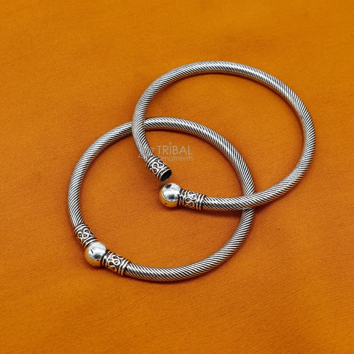 TRIBAL ORNAMENTS Bracelets 925 sterling silver handmade unique cultural design trendy kada bracelet for mens and girls best delicate Light weight jewelry nsk665 TRIBAL ORNAMENTS Bracelets 925 sterling silver handmade unique cultural design trendy kada bracelet for mens and girls best delicate Light weight jewelry nsk665