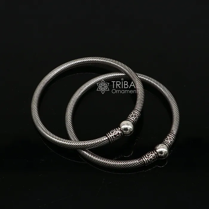 TRIBAL ORNAMENTS Bracelets 925 sterling silver handmade unique cultural design trendy kada bracelet for mens and girls best delicate Light weight jewelry nsk665 TRIBAL ORNAMENTS Bracelets 925 sterling silver handmade unique cultural design trendy kada bracelet for mens and girls best delicate Light weight jewelry nsk665