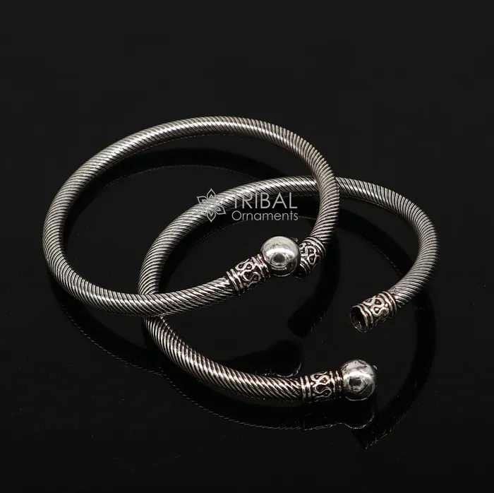 TRIBAL ORNAMENTS Bracelets 925 sterling silver handmade unique cultural design trendy kada bracelet for mens and girls best delicate Light weight jewelry nsk665 TRIBAL ORNAMENTS Bracelets 925 sterling silver handmade unique cultural design trendy kada bracelet for mens and girls best delicate Light weight jewelry nsk665