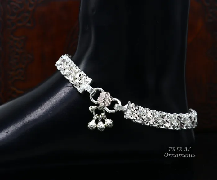 TRIBAL ORNAMENTS Bracelets Gorgeous flexible anklet Solid sterling silver handmade vintage design ankle bracelet excellent tribal jewelry ank479 TRIBAL ORNAMENTS Bracelets Gorgeous flexible anklet Solid sterling silver handmade vintage design ankle bracelet excellent tribal jewelry ank479