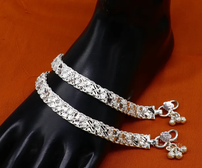TRIBAL ORNAMENTS Bracelets Gorgeous flexible anklet Solid sterling silver handmade vintage design ankle bracelet excellent tribal jewelry ank479