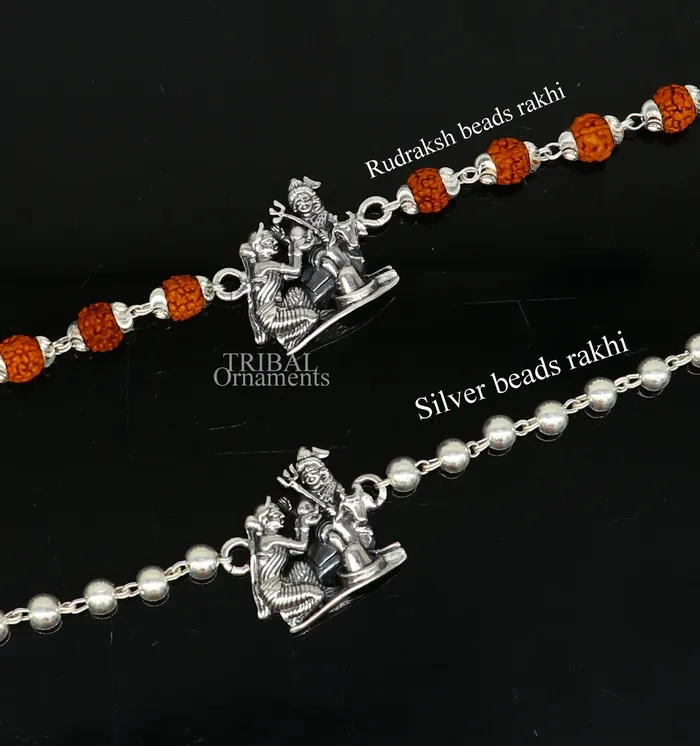 TRIBAL ORNAMENTS Bracelets Lord shiva family 925 Sterling silver Rakhi bracelet Rrudrakha and silver beads best gift for your brothers for special gifting rk198 TRIBAL ORNAMENTS Bracelets Lord shiva family 925 Sterling silver Rakhi bracelet Rrudrakha and silver beads best gift for your brothers for special gifting rk198