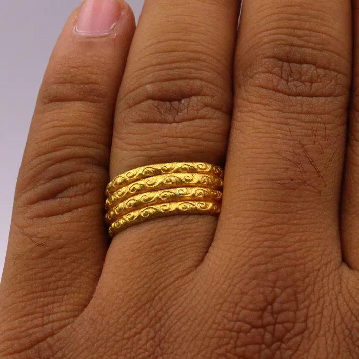 TRIBAL ORNAMENTS Certified solid 22kt carat yellow gold handmade unique traditional antique design ring band indian tribal jewelry unisex gifting item Rings TRIBAL ORNAMENTS Certified solid 22kt carat yellow gold handmade unique traditional antique design ring band indian tribal jewelry unisex gifting item Rings