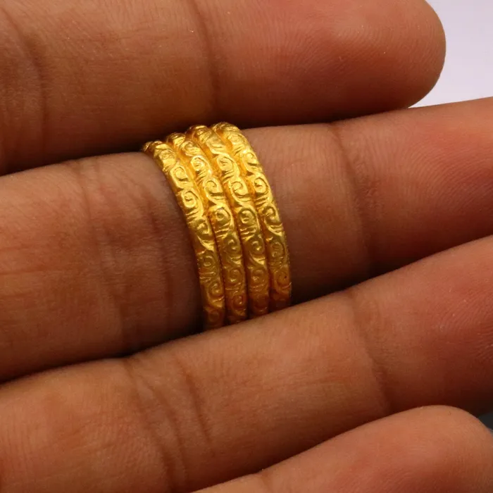 TRIBAL ORNAMENTS Certified solid 22kt carat yellow gold handmade unique traditional antique design ring band indian tribal jewelry unisex gifting item Rings TRIBAL ORNAMENTS Certified solid 22kt carat yellow gold handmade unique traditional antique design ring band indian tribal jewelry unisex gifting item Rings