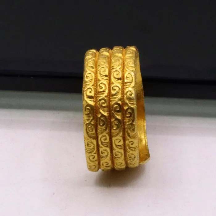 TRIBAL ORNAMENTS Certified solid 22kt carat yellow gold handmade unique traditional antique design ring band indian tribal jewelry unisex gifting item Rings TRIBAL ORNAMENTS Certified solid 22kt carat yellow gold handmade unique traditional antique design ring band indian tribal jewelry unisex gifting item Rings