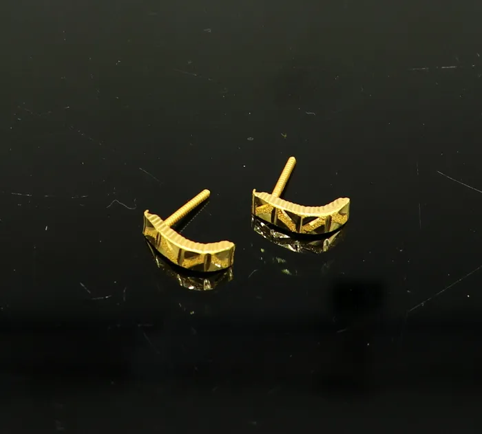 TRIBAL ORNAMENTS Earrings 18kt yellow fine gold customized stud hoops earring excellent brides made clip on earring Huggie Hoop Earrings jewelry best gifting ho68