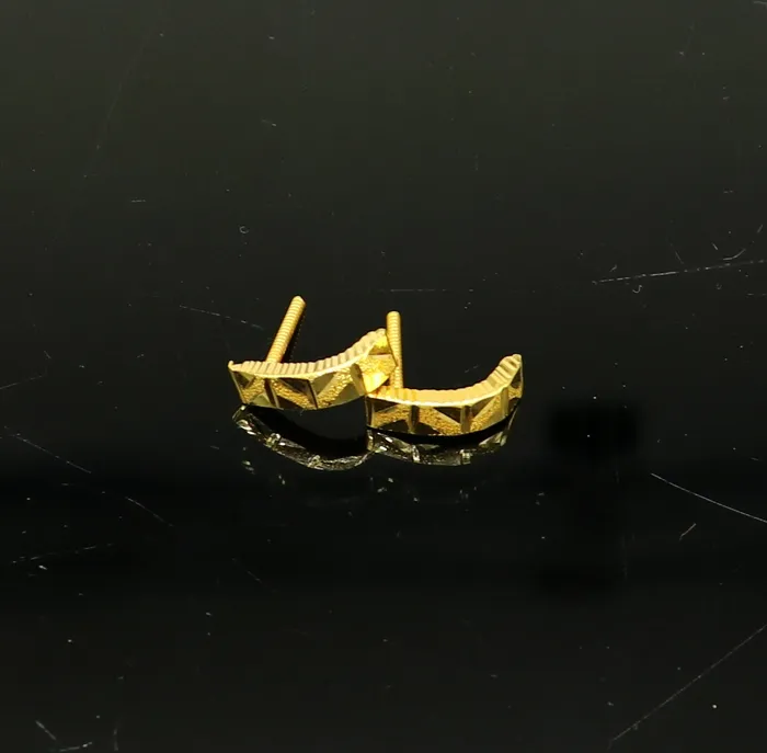 TRIBAL ORNAMENTS Earrings 18kt yellow fine gold customized stud hoops earring excellent brides made clip on earring Huggie Hoop Earrings jewelry best gifting ho68