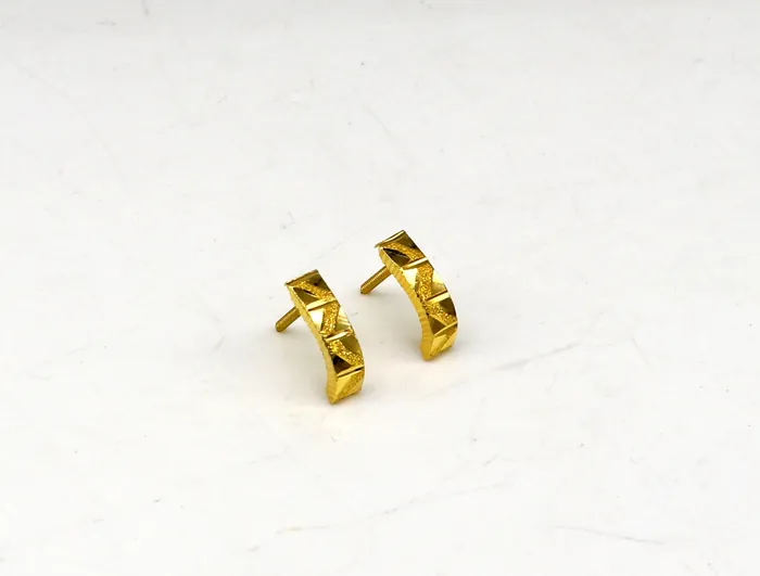 TRIBAL ORNAMENTS Earrings 18kt yellow fine gold customized stud hoops earring excellent brides made clip on earring Huggie Hoop Earrings jewelry best gifting ho68