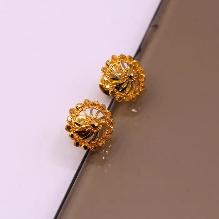 TRIBAL ORNAMENTS Earrings Fabulous 22kt yellow gold handmade stud earrings filigree work solid Stud Earrings stylish modern jewelry from india TRIBAL ORNAMENTS Earrings Fabulous 22kt yellow gold handmade stud earrings filigree work solid Stud Earrings stylish modern jewelry from india
