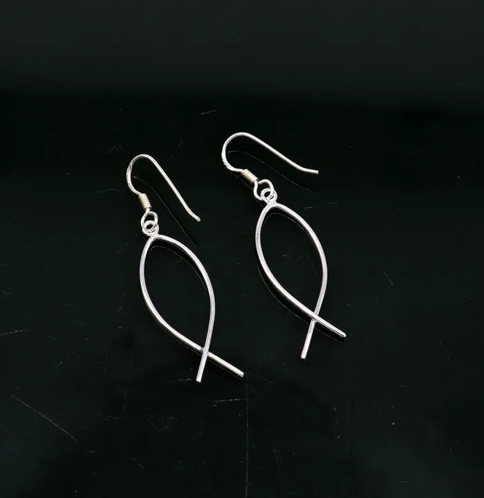 TRIBAL ORNAMENTS Earrings Fabulous Fish shape designer 925 sterling silver hoop earring excellent light weight earring brides made customized gifting jewelry ear638 TRIBAL ORNAMENTS Earrings Fabulous Fish shape designer 925 sterling silver hoop earring excellent light weight earring brides made customized gifting jewelry ear638