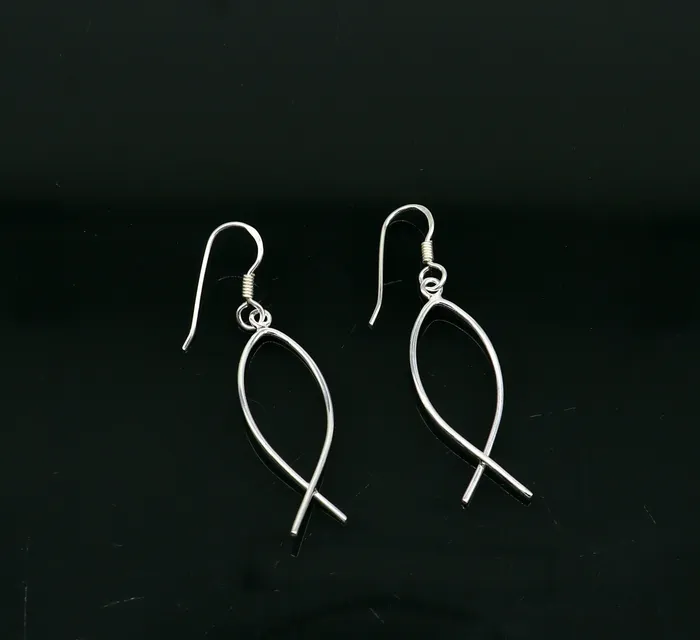 TRIBAL ORNAMENTS Earrings Fabulous Fish shape designer 925 sterling silver hoop earring excellent light weight earring brides made customized gifting jewelry ear638 TRIBAL ORNAMENTS Earrings Fabulous Fish shape designer 925 sterling silver hoop earring excellent light weight earring brides made customized gifting jewelry ear638