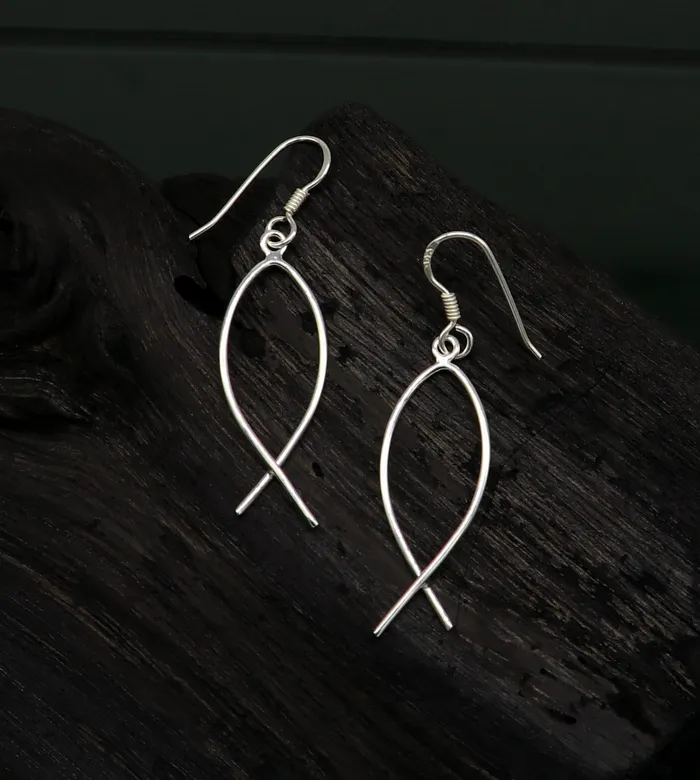 TRIBAL ORNAMENTS Earrings Fabulous Fish shape designer 925 sterling silver hoop earring excellent light weight earring brides made customized gifting jewelry ear638 TRIBAL ORNAMENTS Earrings Fabulous Fish shape designer 925 sterling silver hoop earring excellent light weight earring brides made customized gifting jewelry ear638