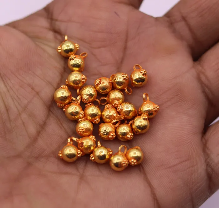 TRIBAL ORNAMENTS Earrings Lot 20 pieces Vintage antique design handmade hanging bells or ball fabulous 22karat yellow gold findings jewelry making ideas TRIBAL ORNAMENTS Earrings Lot 20 pieces Vintage antique design handmade hanging bells or ball fabulous 22karat yellow gold findings jewelry making ideas