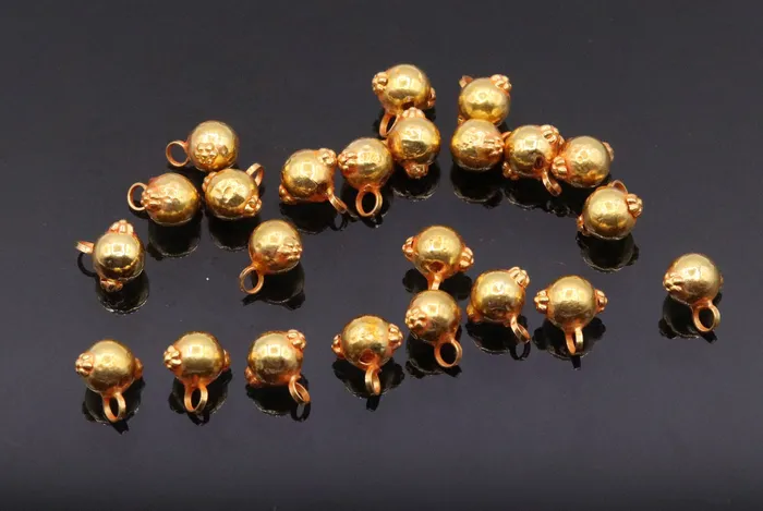 TRIBAL ORNAMENTS Earrings Lot 20 pieces Vintage antique design handmade hanging bells or ball fabulous 22karat yellow gold findings jewelry making ideas TRIBAL ORNAMENTS Earrings Lot 20 pieces Vintage antique design handmade hanging bells or ball fabulous 22karat yellow gold findings jewelry making ideas