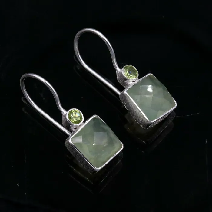 TRIBAL ORNAMENTS Earrings Traditional style stone 925 sterling silver quartz gifting hoop earring s322 TRIBAL ORNAMENTS Earrings Traditional style stone 925 sterling silver quartz gifting hoop earring s322