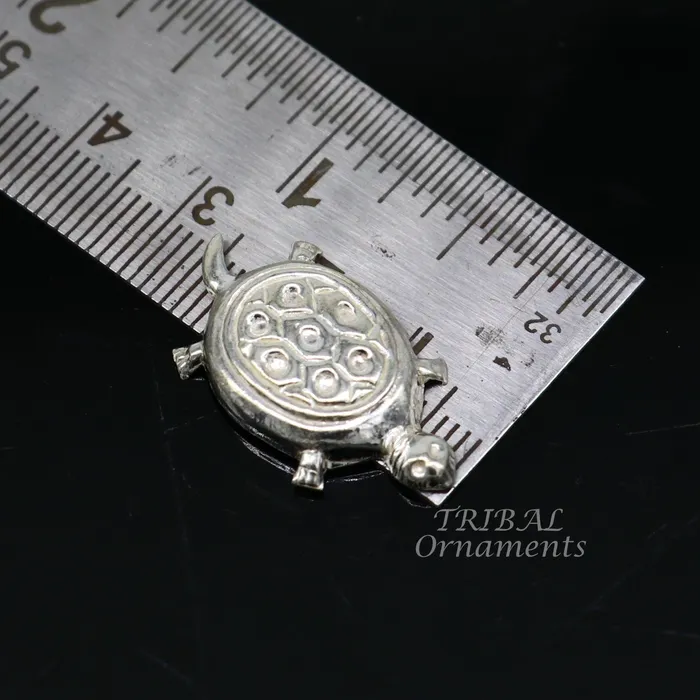 TRIBAL ORNAMENTS Handmade sterling silver vintage design small tortoise combo statue or sculpture best puja article collection silver figurine article su870 Rings