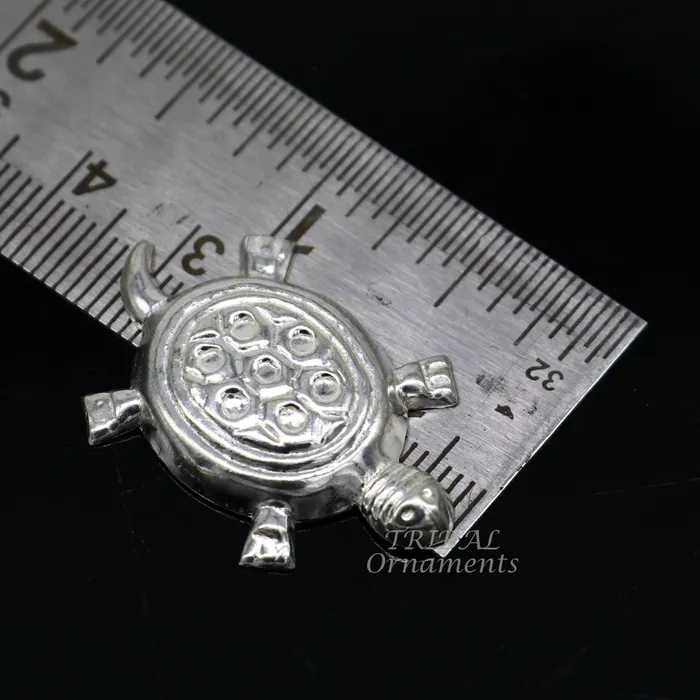 TRIBAL ORNAMENTS Handmade sterling silver vintage design small tortoise combo statue or sculpture best puja article collection silver figurine article su870 Rings