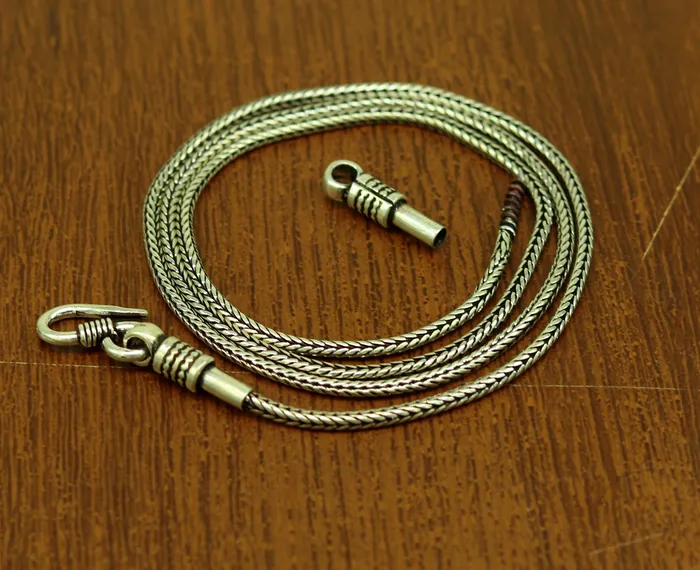 TRIBAL ORNAMENTS Necklaces 18 to 24 2mm 925 sterling silver vintage style wheat chain necklace screw chain pendant chain for pendant customized necklace jewelry ch75