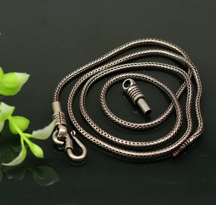 TRIBAL ORNAMENTS Necklaces 18 to 24 2mm 925 sterling silver vintage style wheat chain necklace screw chain pendant chain for pendant customized necklace jewelry ch75