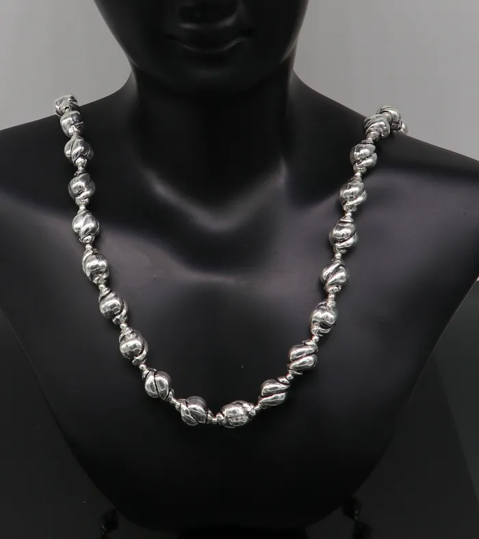 TRIBAL ORNAMENTS Necklaces 925 sterling silver customized vintage design beaded necklace trendy stylish gorgeous wedding brides jewelry best choker necklace nec137