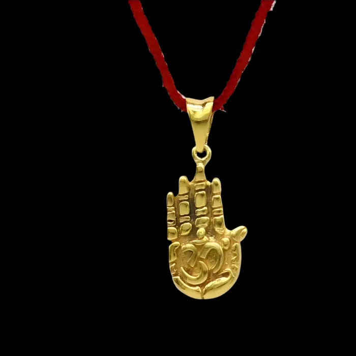 TRIBAL ORNAMENTS Necklaces 925 sterling silver handmade divine hand palm with AUM excellent unique design gold polished pendant blessing palm pendant nsp611