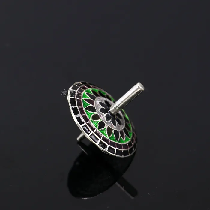 TRIBAL ORNAMENTS Necklaces 925 sterling silver handmade enamel work Firki or Lattu toy best silver toy for your baby Krishna idols best silver article india su1156