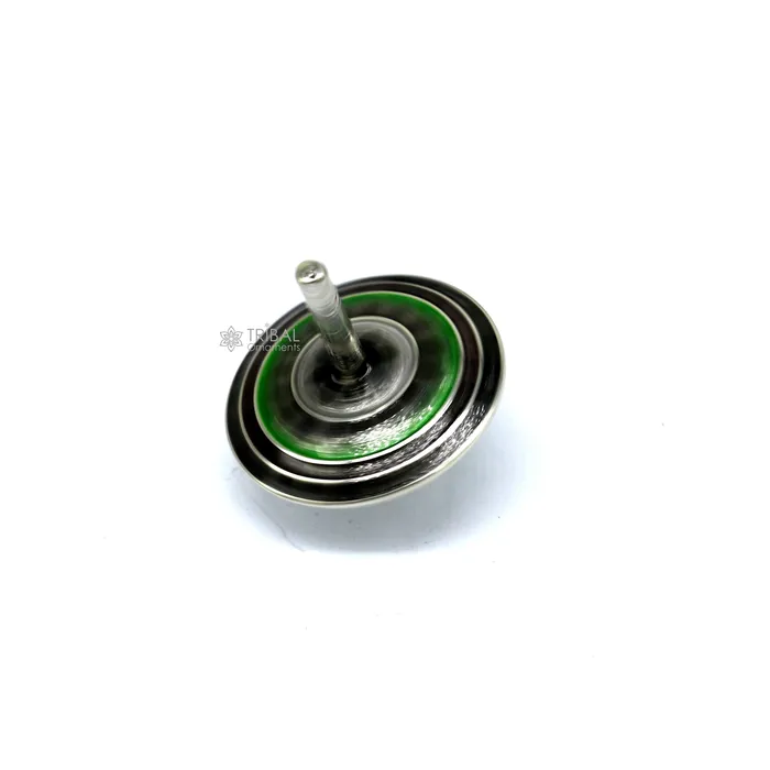 TRIBAL ORNAMENTS Necklaces 925 sterling silver handmade enamel work Firki or Lattu toy best silver toy for your baby Krishna idols best silver article india su1156