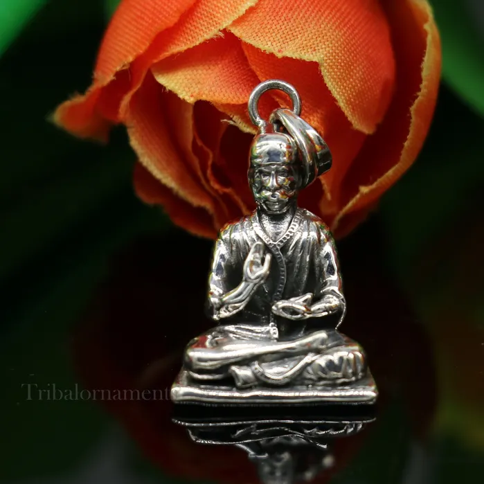 TRIBAL ORNAMENTS Necklaces 925 sterling silver handmade Indian idol Sai Baba pendant amazing stylish unisex pendant locket personalized jewelry tribal jewelry ssp935