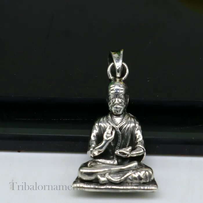 TRIBAL ORNAMENTS Necklaces 925 sterling silver handmade Indian idol Sai Baba pendant amazing stylish unisex pendant locket personalized jewelry tribal jewelry ssp935