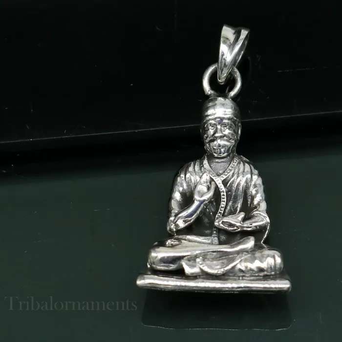 TRIBAL ORNAMENTS Necklaces 925 sterling silver handmade Indian idol Sai Baba pendant amazing stylish unisex pendant locket personalized jewelry tribal jewelry ssp935