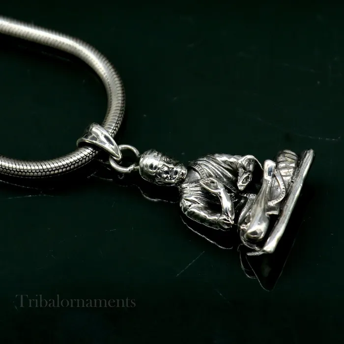 TRIBAL ORNAMENTS Necklaces 925 sterling silver handmade Indian idol Sai Baba pendant amazing stylish unisex pendant locket personalized jewelry tribal jewelry ssp935