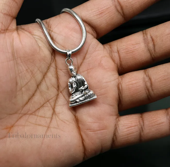TRIBAL ORNAMENTS Necklaces 925 sterling silver handmade Indian idol Sai Baba pendant amazing stylish unisex pendant locket personalized jewelry tribal jewelry ssp935