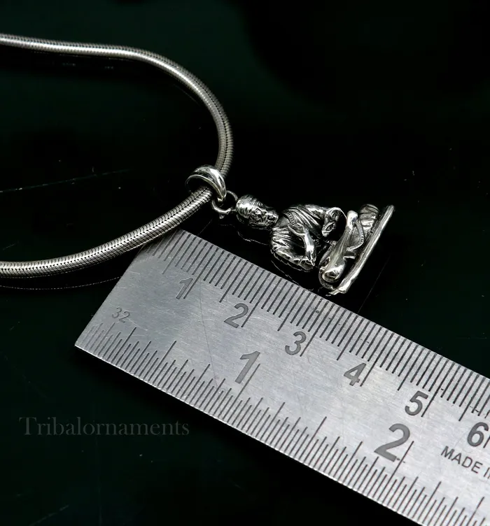 TRIBAL ORNAMENTS Necklaces 925 sterling silver handmade Indian idol Sai Baba pendant amazing stylish unisex pendant locket personalized jewelry tribal jewelry ssp935