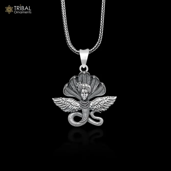 TRIBAL ORNAMENTS Necklaces 925 Sterling silver handmade lord Kalla ji pendantdeity snake pendant nsp852
