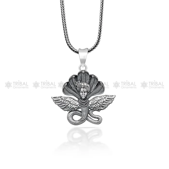 TRIBAL ORNAMENTS Necklaces 925 Sterling silver handmade lord Kalla ji pendantdeity snake pendant nsp852