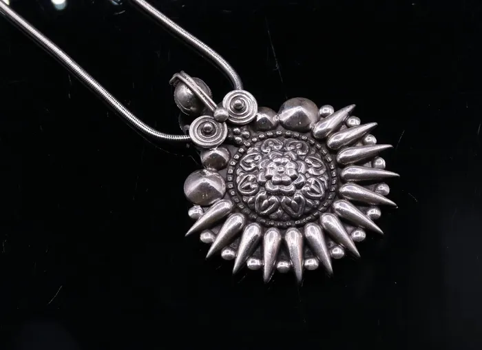 TRIBAL ORNAMENTS Necklaces 925 sterling silver handmade pendant excellent vintage design oxidized pendant necklace ethnic belly dance Bohemian tribal jewelry nsp339 TRIBAL ORNAMENTS Necklaces 925 sterling silver handmade pendant excellent vintage design oxidized pendant necklace ethnic belly dance Bohemian tribal jewelry nsp339