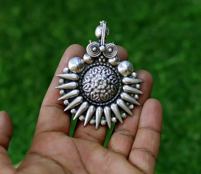 TRIBAL ORNAMENTS Necklaces 925 sterling silver handmade pendant excellent vintage design oxidized pendant necklace ethnic belly dance Bohemian tribal jewelry nsp339 TRIBAL ORNAMENTS Necklaces 925 sterling silver handmade pendant excellent vintage design oxidized pendant necklace ethnic belly dance Bohemian tribal jewelry nsp339