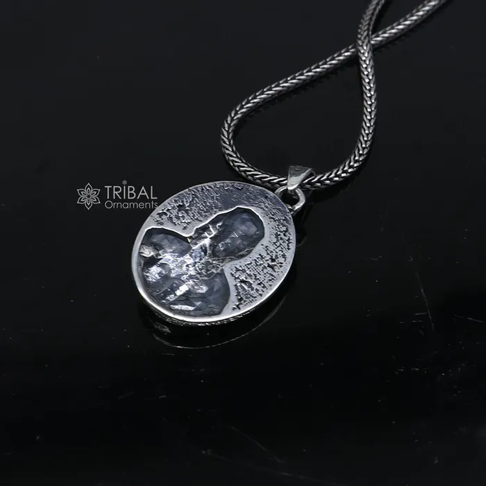 TRIBAL ORNAMENTS Necklaces 925 Sterling silver handmade unique design mens silver Jesus pendant nsp873