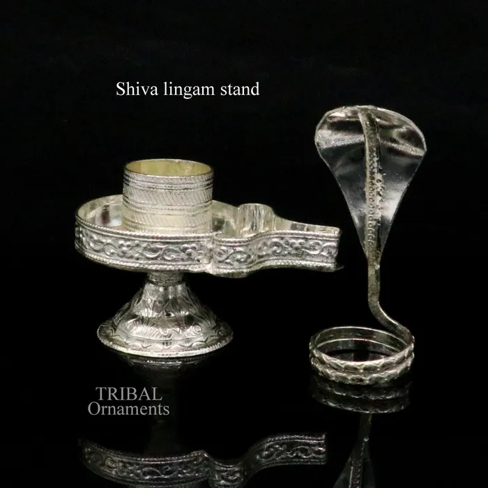 TRIBAL ORNAMENTS Necklaces 925 Sterling silver Lord Shiva Lingam stand Jalheri use for puthold Shiva Lingam and shiva abhishekam kalash handmade puja article su733