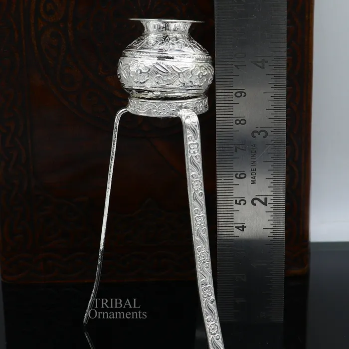TRIBAL ORNAMENTS Necklaces 925 Sterling silver Lord Shiva Lingam stand Jalheri use for puthold Shiva Lingam and shiva abhishekam kalash handmade puja article su733