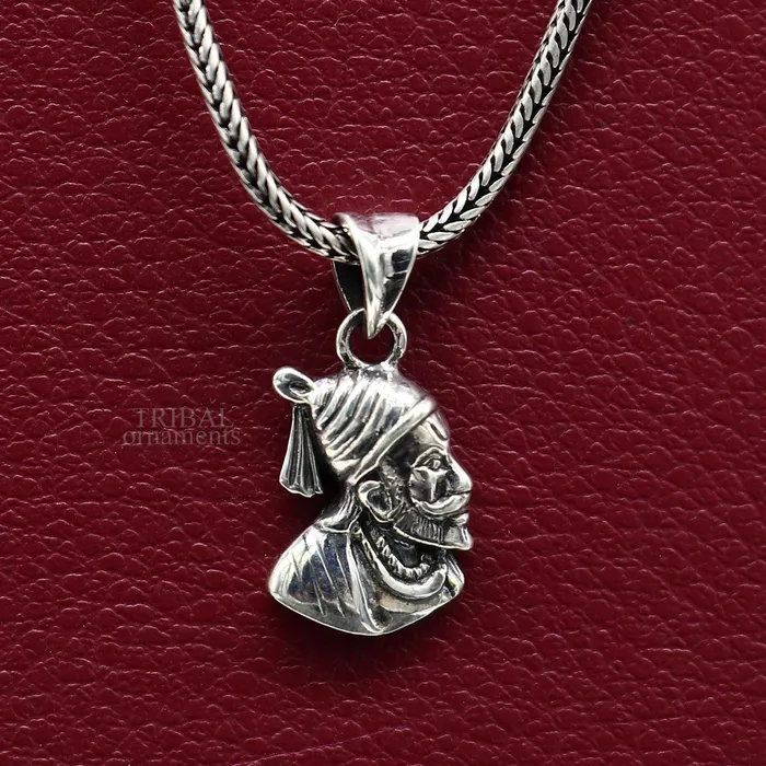 TRIBAL ORNAMENTS Necklaces 925 sterling silver Maratha king Shivaji pendant best gifting Royal pendant king shivaji design solid pendant unisex jewelry ssp1430 TRIBAL ORNAMENTS Necklaces 925 sterling silver Maratha king Shivaji pendant best gifting Royal pendant king shivaji design solid pendant unisex jewelry ssp1430