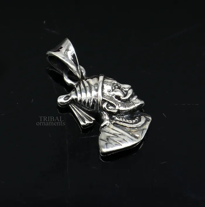 TRIBAL ORNAMENTS Necklaces 925 sterling silver Maratha king Shivaji pendant best gifting Royal pendant king shivaji design solid pendant unisex jewelry ssp1430