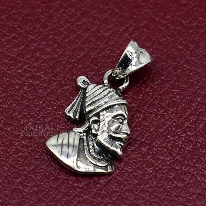 TRIBAL ORNAMENTS Necklaces 925 sterling silver Maratha king Shivaji pendant best gifting Royal pendant king shivaji design solid pendant unisex jewelry ssp1430