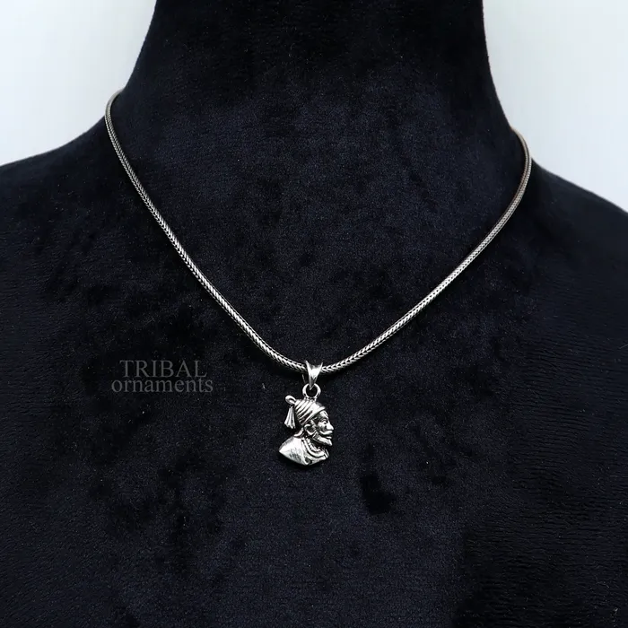 TRIBAL ORNAMENTS Necklaces 925 sterling silver Maratha king Shivaji pendant best gifting Royal pendant king shivaji design solid pendant unisex jewelry ssp1430