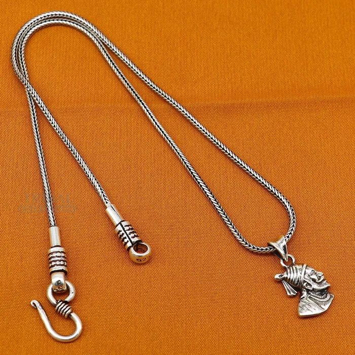 TRIBAL ORNAMENTS Necklaces 925 sterling silver Maratha king Shivaji pendant best gifting Royal pendant king shivaji design solid pendant unisex jewelry ssp1430