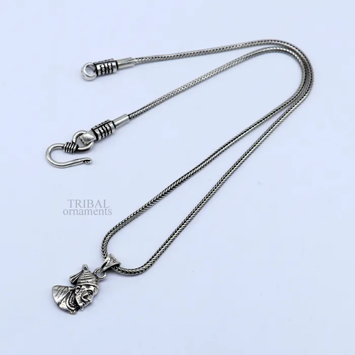 TRIBAL ORNAMENTS Necklaces 925 sterling silver Maratha king Shivaji pendant best gifting Royal pendant king shivaji design solid pendant unisex jewelry ssp1430